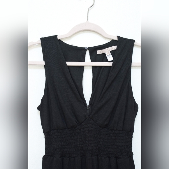 Anthropologie Hutch Size XSP Black Sleeveless Wide Leg Jumpsuit Crop V-Neck Boho - Picture 4 of 8